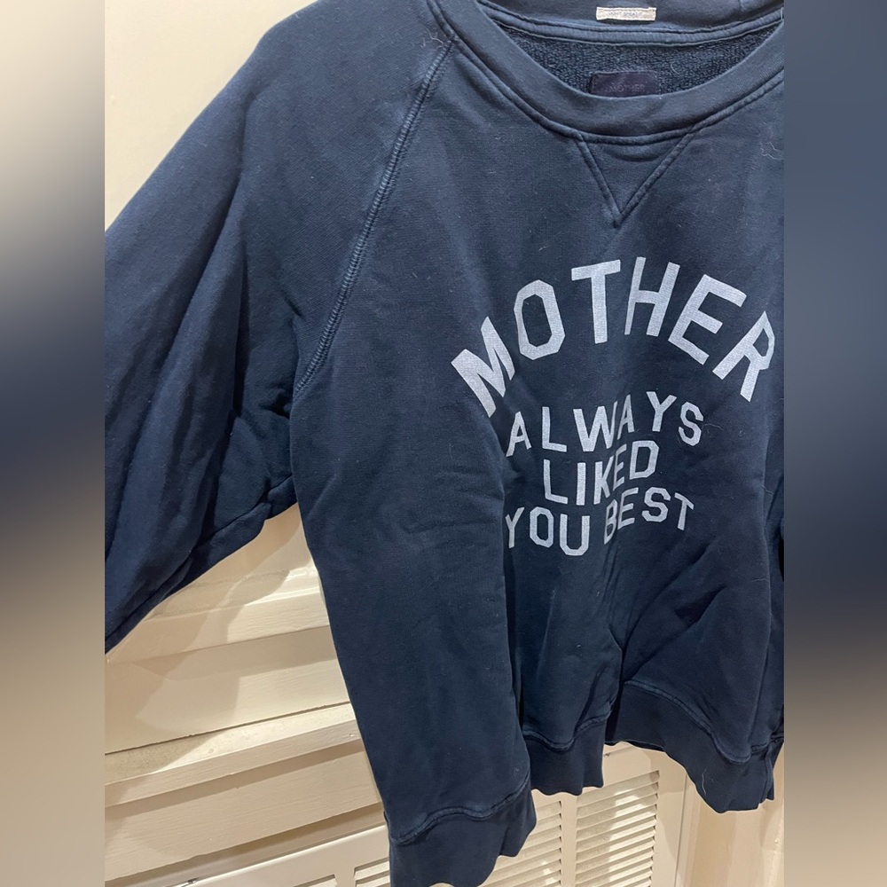 Mother brand “Mother Always Liked You Best” dark blue navy sweatshirt - Picture 2 of 7